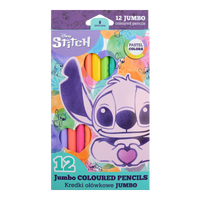 Matite colorate triangolari Colorino JUMBO Stitch Pastel, 12 colori pastello
