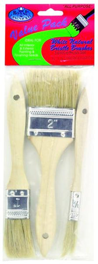 Set di 3 pennelli con manico in legno 1/2”-1”-2”