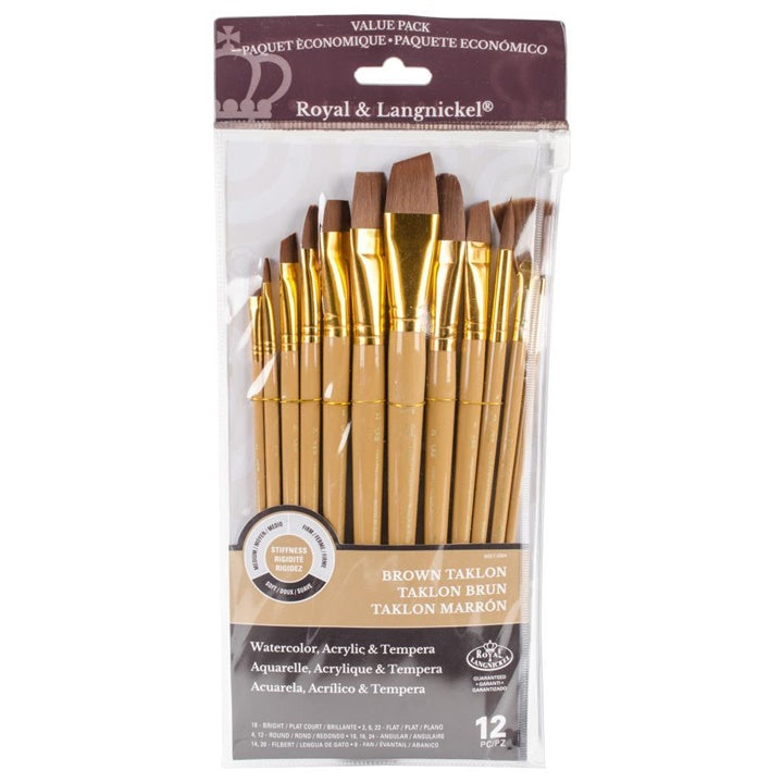 Zip n’ Close Set - Soft Brown Taklon 12 pennelli SET-9304