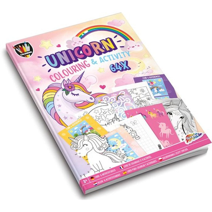 Libro da colorare e attività sull'unicorno A4 64 pagine di GRAFIX