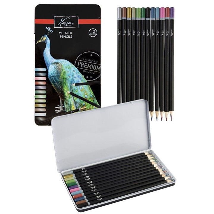 Set di pastelli in metallo Nassau Fine Art 12 pezzi