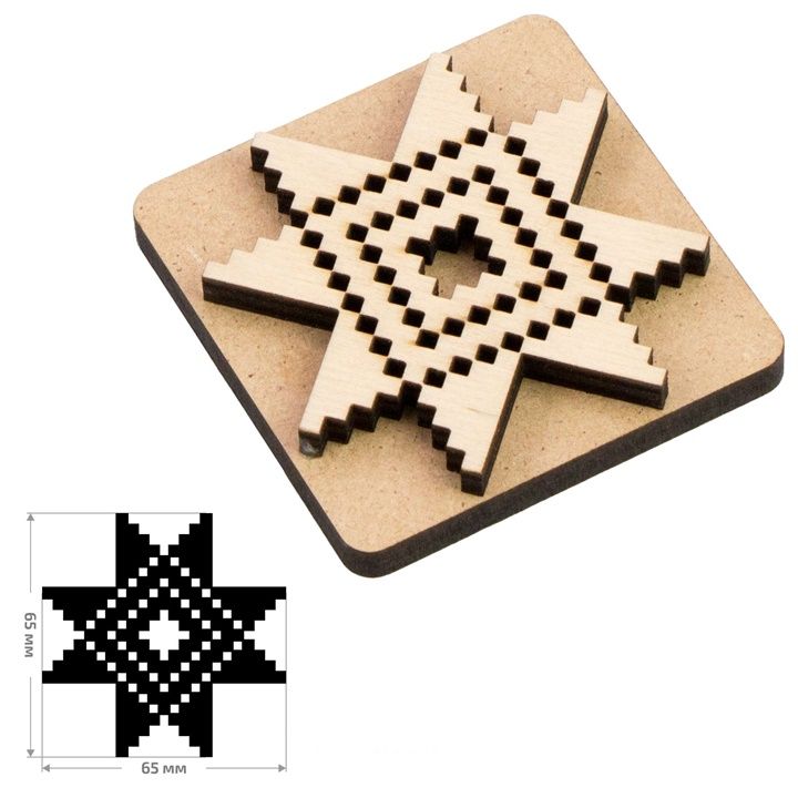 Timbro in legno ROSA TALENT n. 4 Geometria 6,5x6,5 cm