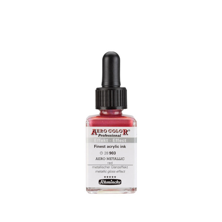 Inchiostro acrilico Schmincke AERO COLOR Professional Effect 28 ml – 903 AERO METALLIC rosso