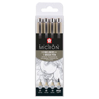 Set di penne tecniche Sakura Pigma Micron 3 fineliners a brush pen
