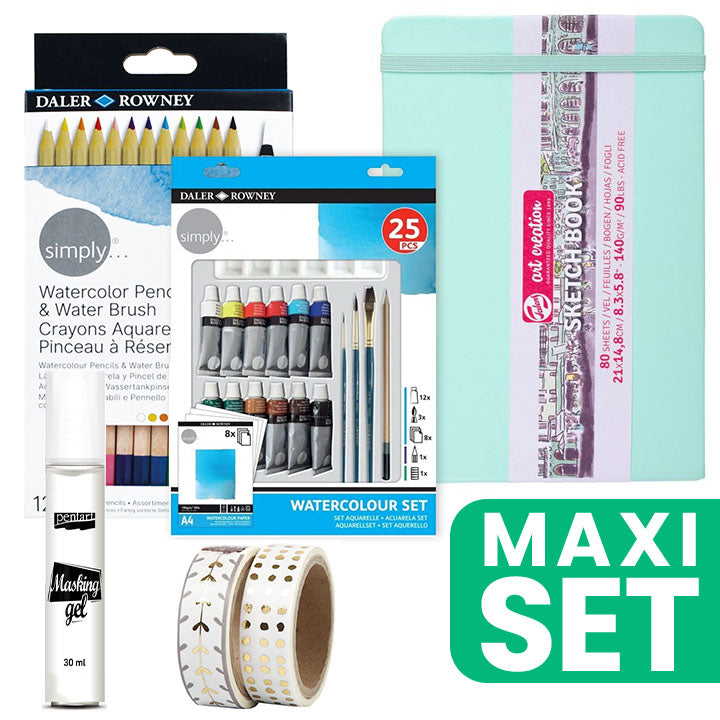 Art Journal Painting Set 21 x 14,8 cm - Acquerello - Menta fresca
