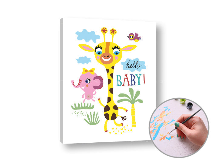Pittura per numeri HELLO BABY – senza cornice