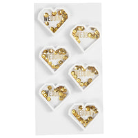 Adesivi matrimonio - cuori con perline d'oro