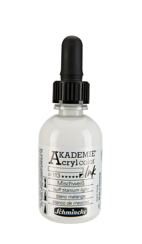 Inchiostro acrilico Schmincke AKADEMIE 50 ml | colori diversi – 113 luci buff titanio