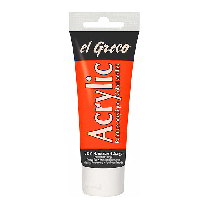 Colore acrilico El Greco 75 ml – Fluorescent Orange