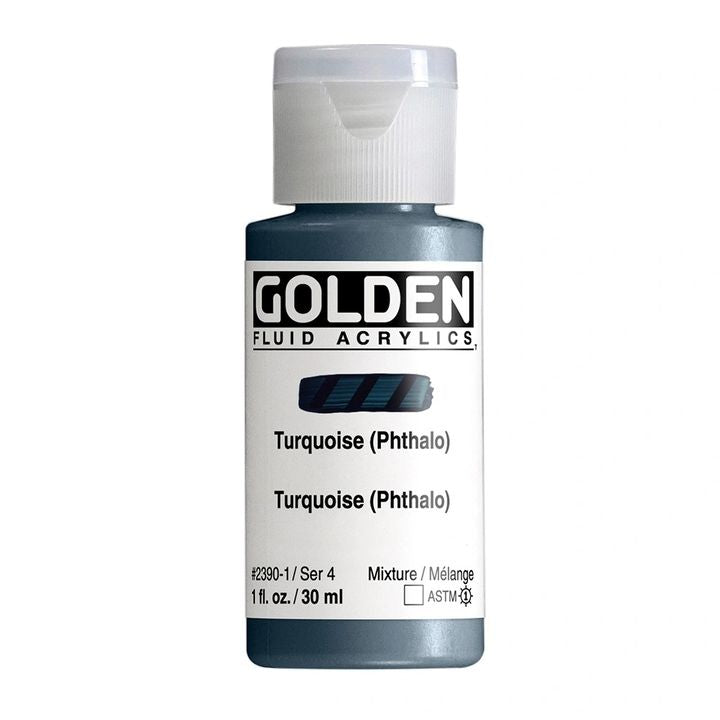 GOLDEN Vernice acrilica fluida 30 ml – 2390 turchese (ftalo)