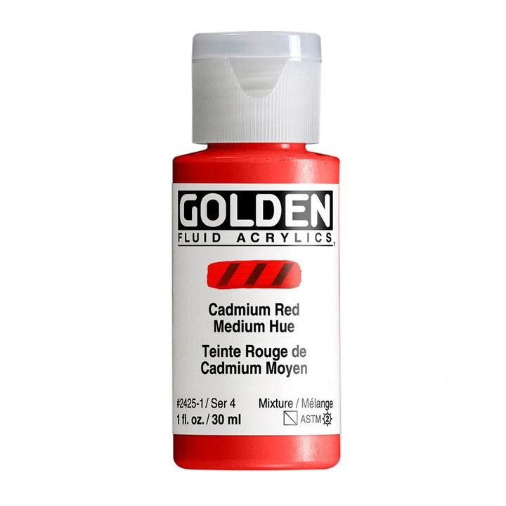 GOLDEN Vernice acrilica fluida 30 ml – 2425 rosso cadmio medio