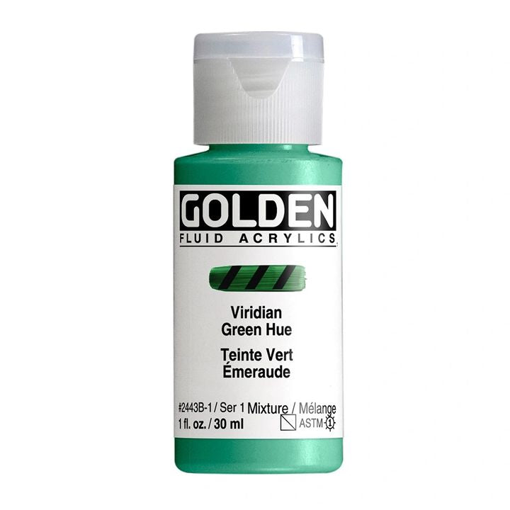 GOLDEN Vernice acrilica fluida 30 ml – 2443 tonalità verde viridiano