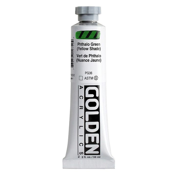 GOLDEN Vernice Acrilica Corpo Pesante 59 ml – 1275 verde ftalo (tonalità gialla)