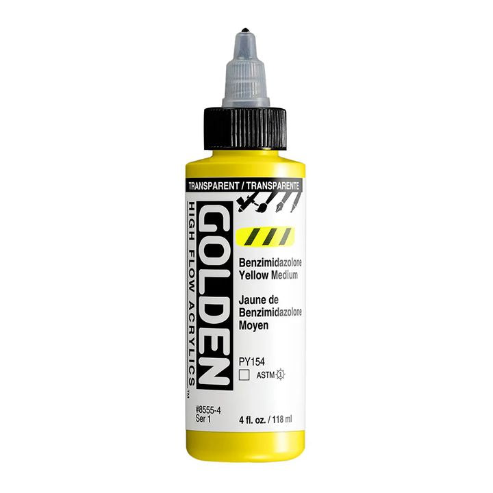 GOLDEN Vernice acrilica ad alto flusso 118 ml – 8555 Benzimidazolone trasparente giallo medio