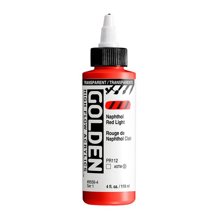 GOLDEN Vernice acrilica ad alto flusso 118 ml – 8558 Naftolo trasparente rosso chiaro
