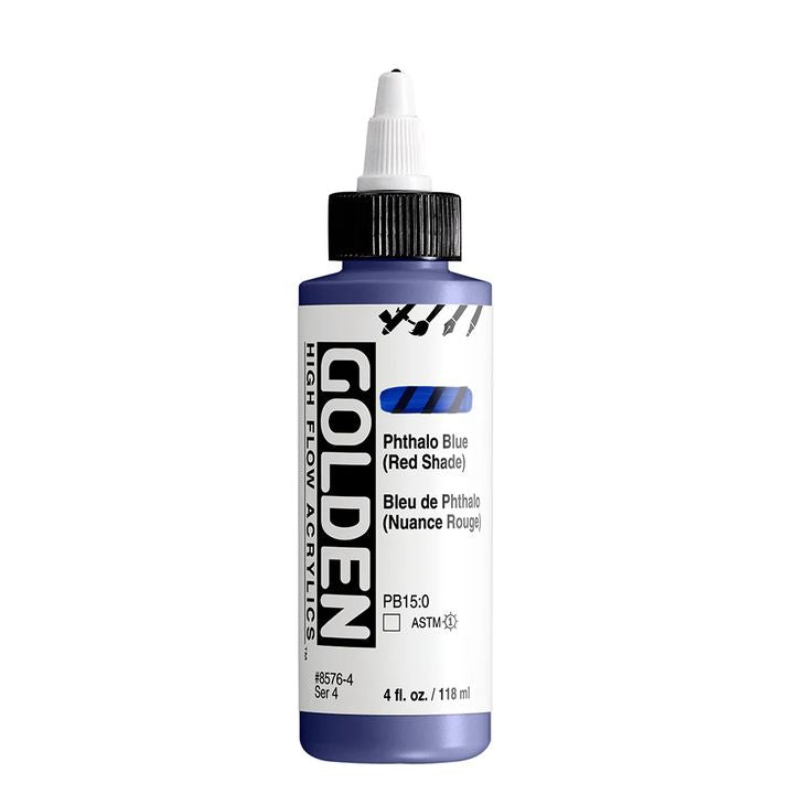 GOLDEN Vernice acrilica ad alto flusso 118 ml – 8576 Blu ftalocianina (tonalità rossa)
