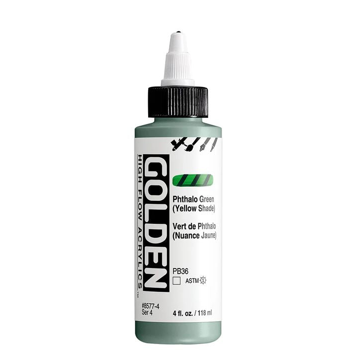 GOLDEN Vernice acrilica ad alto flusso 118 ml – 8577 Verde ftalocianina (tonalità gialla)