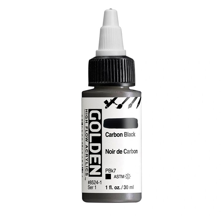 GOLDEN Vernice acrilica ad alto flusso 30 ml – 8524 Nero carbone