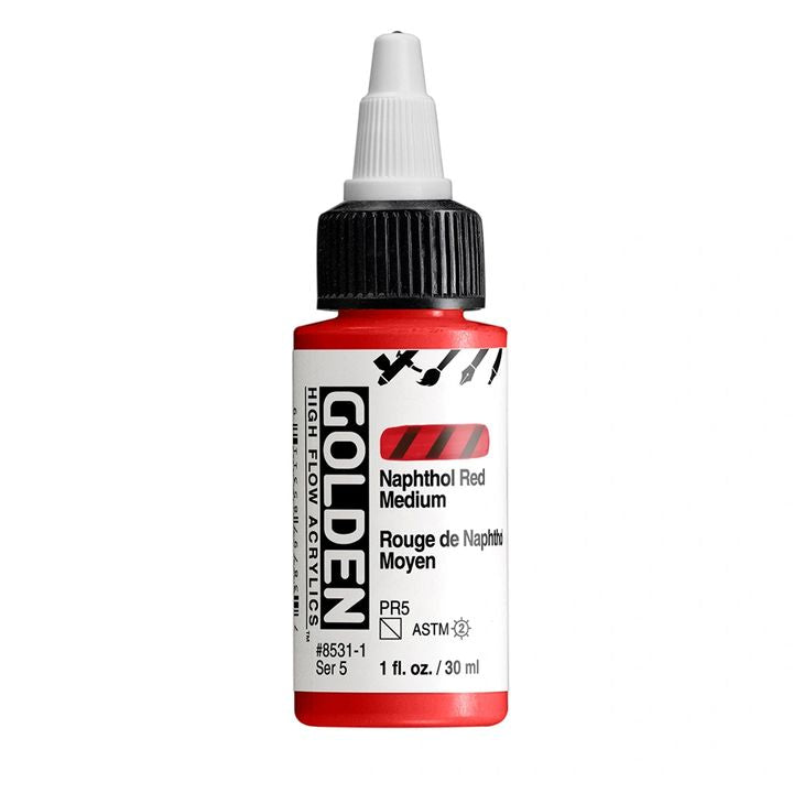 GOLDEN Vernice acrilica ad alto flusso 30 ml – 8531 Rosso naftolo medio