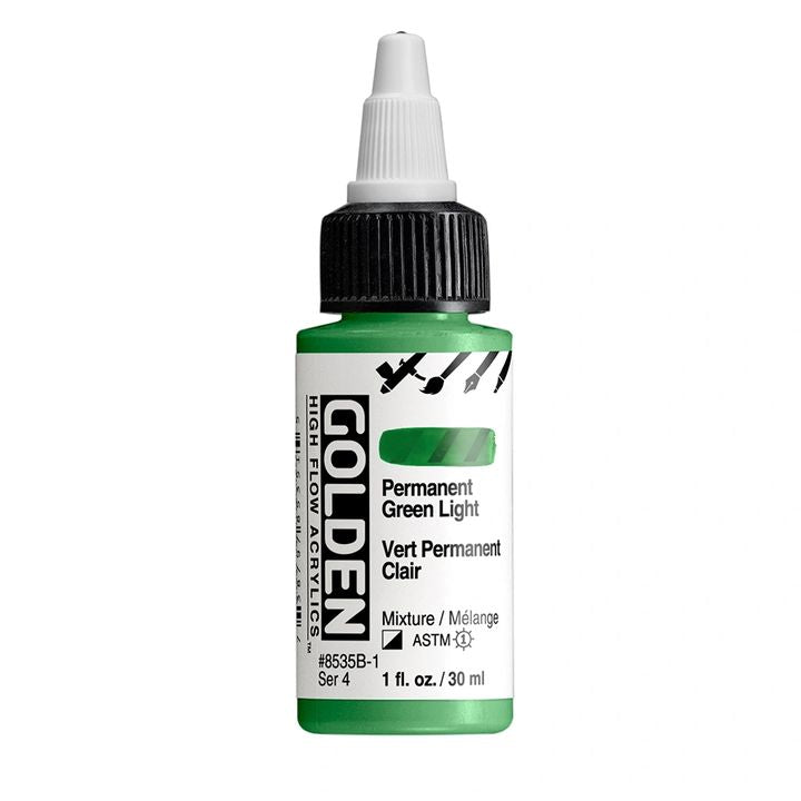 GOLDEN Vernice acrilica ad alto flusso 30 ml – 8535 Luce verde permanente