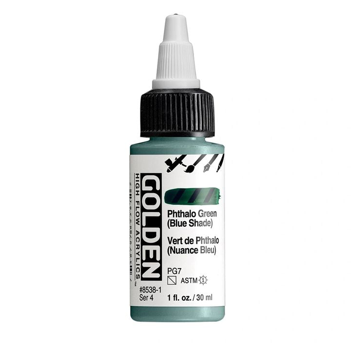 GOLDEN Vernice acrilica ad alto flusso 30 ml – 8538 Verde ftalocianina (tonalità blu)