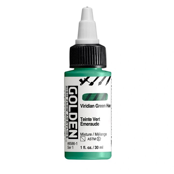GOLDEN Vernice acrilica ad alto flusso 30 ml – 8586 Tinta verde viridiano