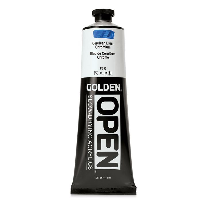 GOLDEN OPEN Vernice acrilica ad asciugatura lenta 148 ml – 7050 Blu Ceruleo Cromo