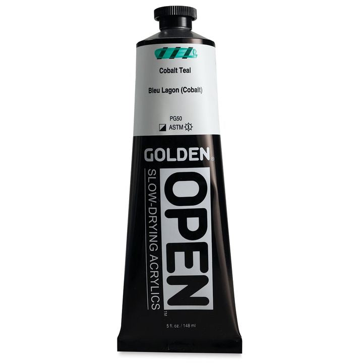 GOLDEN OPEN Vernice acrilica ad asciugatura lenta 148 ml – 7145 Verde cobalto