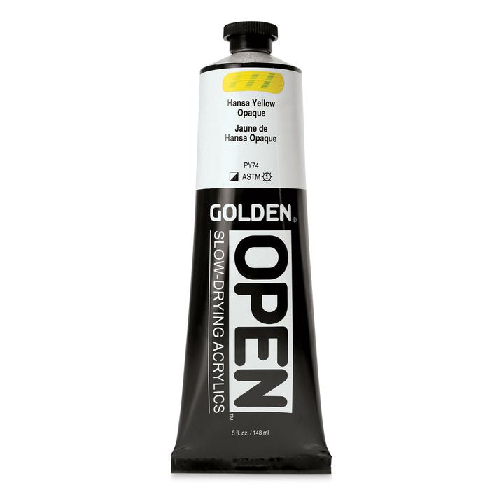 GOLDEN OPEN Vernice acrilica ad asciugatura lenta 148 ml – 7191 Coperchio giallo Hansa