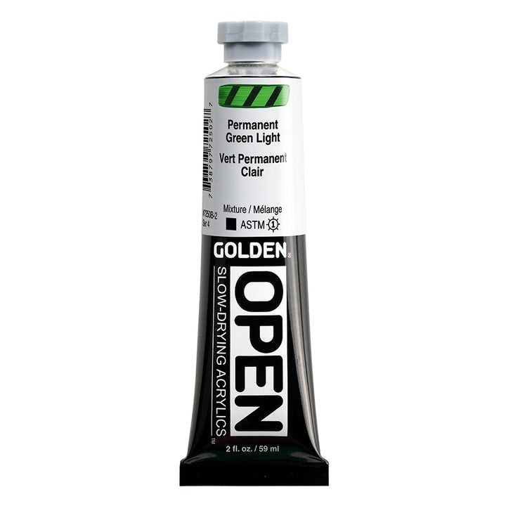 GOLDEN OPEN Vernice acrilica ad asciugatura lenta 59 ml – 7250 Luce verde permanente