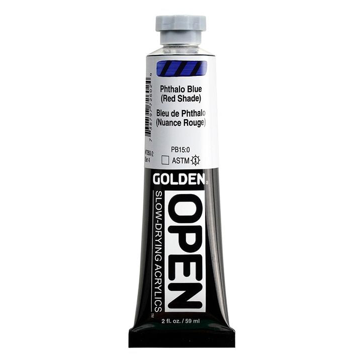 GOLDEN OPEN Vernice acrilica ad asciugatura lenta 59 ml – 7260 Blu ftalocianina (tonalità rossa)