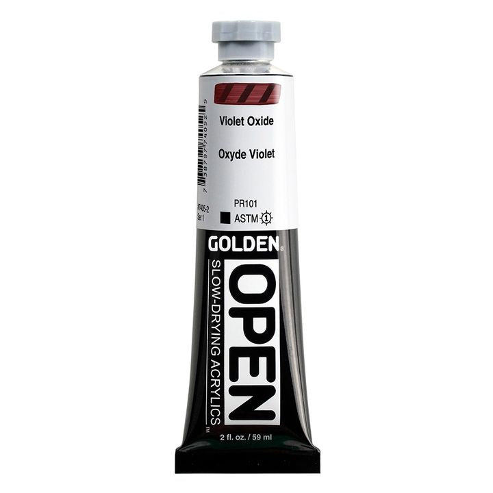 GOLDEN OPEN Vernice acrilica ad asciugatura lenta 59 ml – 7405 Ossido di violetta