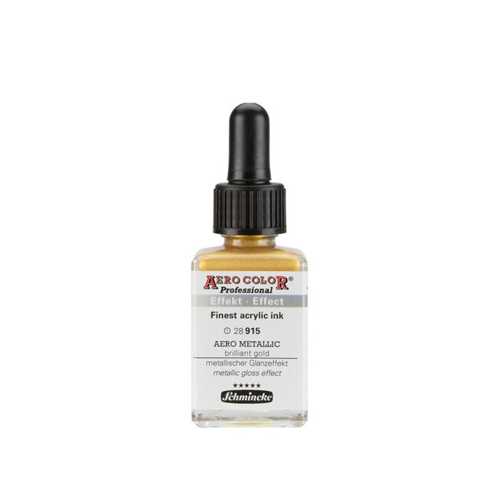 Inchiostro acrilico Schmincke AERO COLOR Professional Effect 28 ml – 915 AERO METALLIC oro brillante