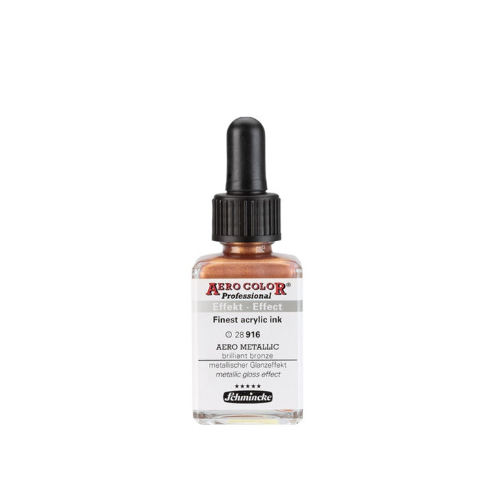 Inchiostro acrilico Schmincke AERO COLOR Professional Effect 28 ml – 916 AERO METALLIC bronzo brillante