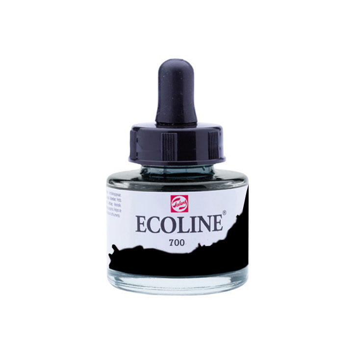 Colore ad acquerello Ecoline 30 ml – 700 Black