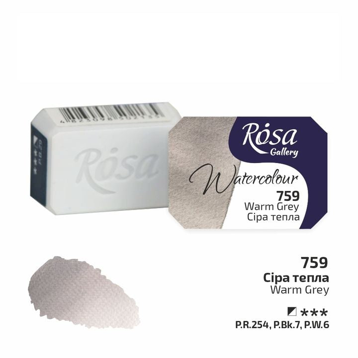 Acquerelli Rosa Gallery godet 2,5 ml | vari colori - 759 grigio caldo