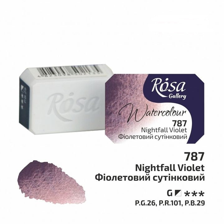 Colori ad acquerello Rosa Gallery pan 2,5 ml – 787 Crepuscolo viola