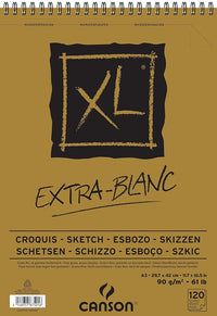 Album da disegno CANSON XL Extra Blanc 90 g/m² 120 fogli A3 con spirale sul lato corto
