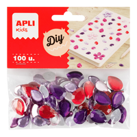 APLI strass acrilici decorativi 100 pz, mix di dimensioni e colori – gocce