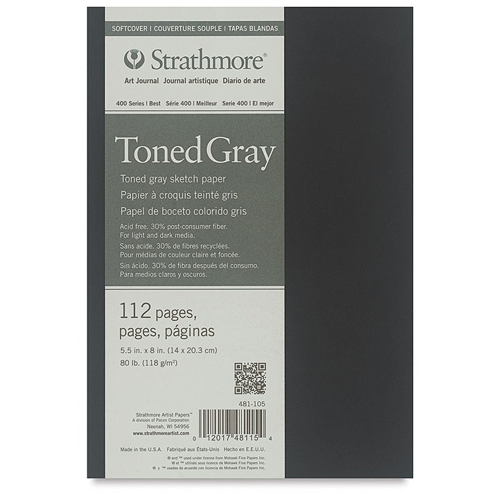 Art Journal Strathmore Carta colorata Copertina morbida grigia | seleziona le dimensioni