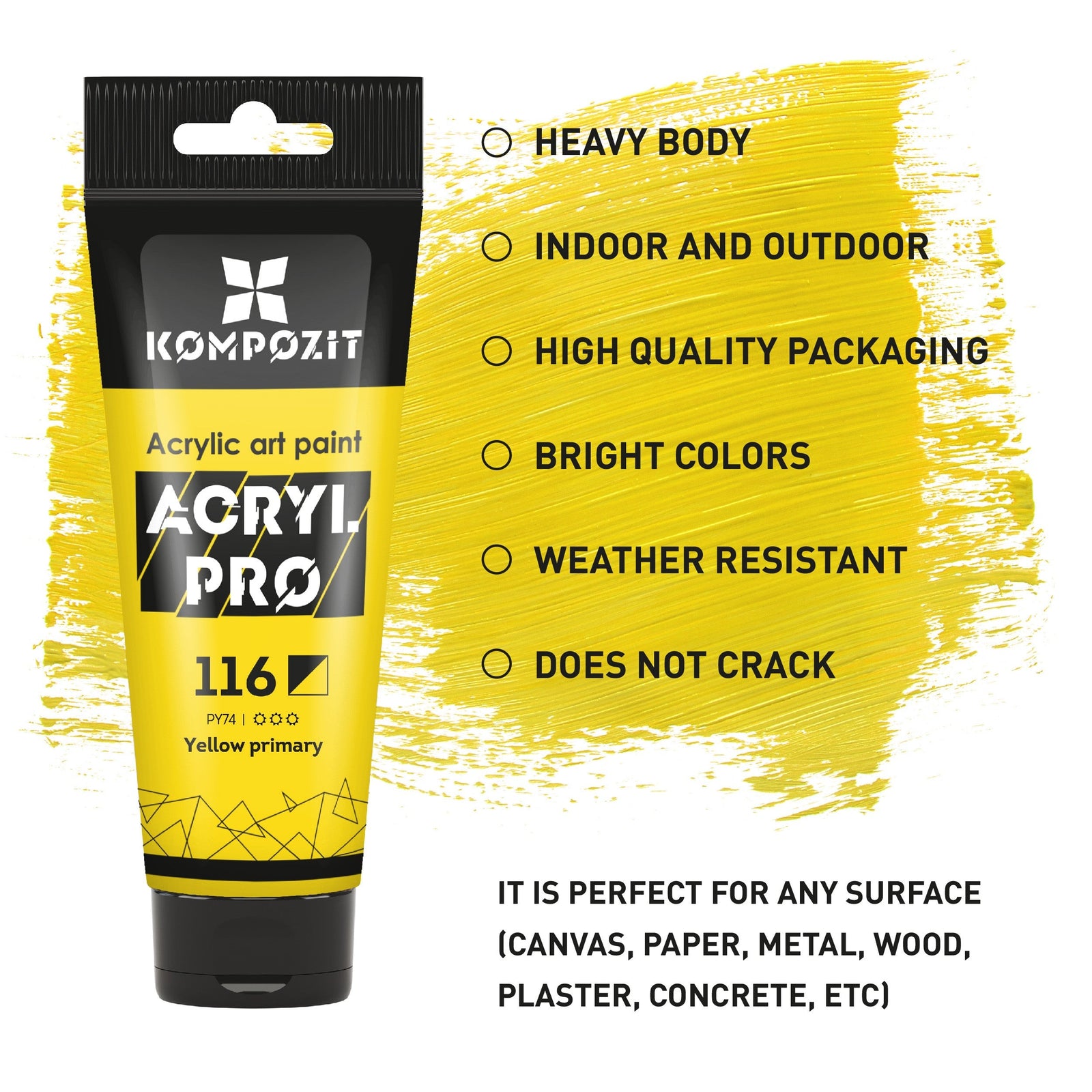 Set di colori acrilici ACRYL PRO Kompozit in box - 42 x 75 ml