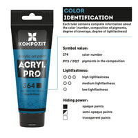 Set di colori acrilici ACRYL PRO Kompozit in box - 42 x 75 ml