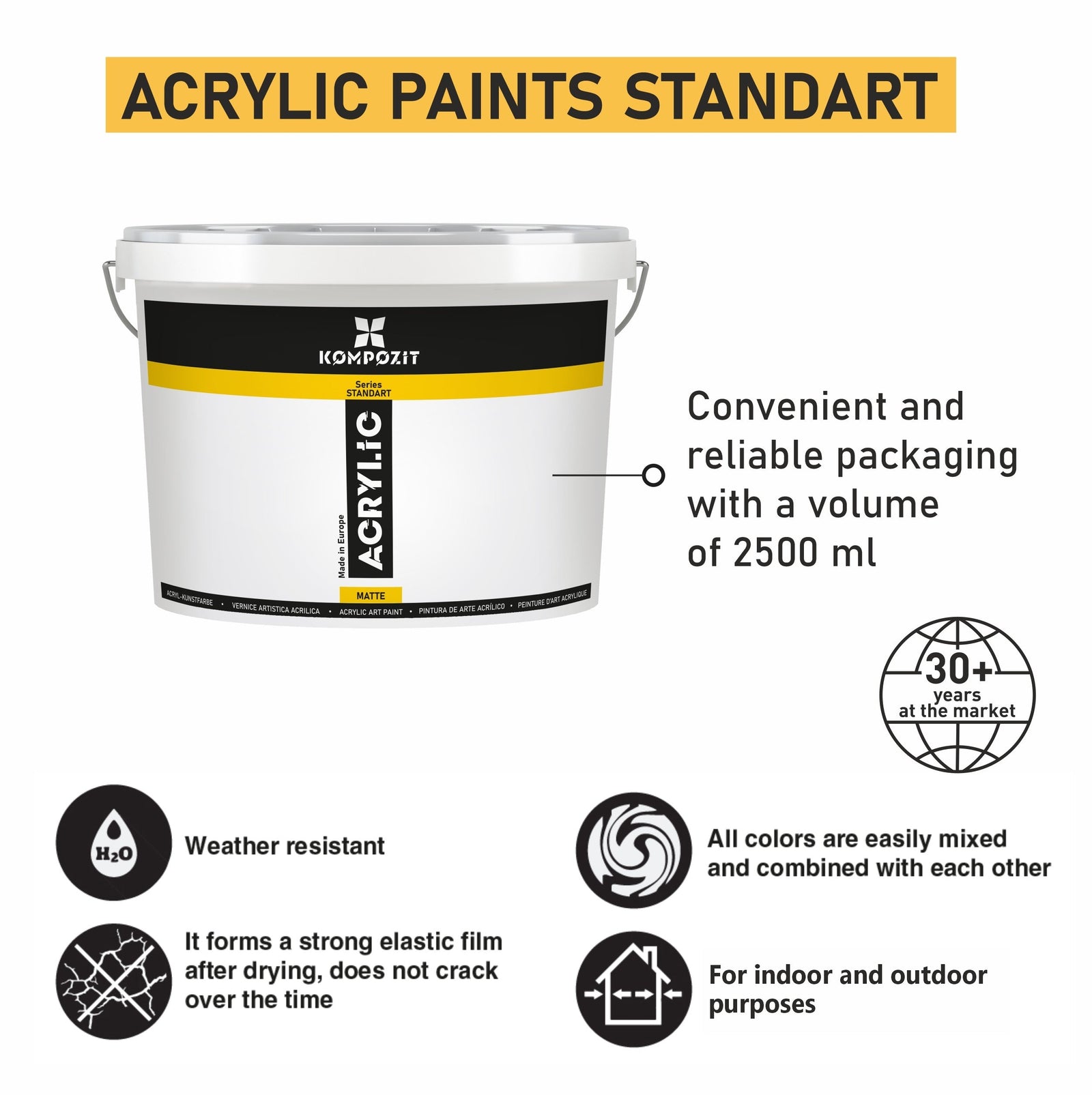 Colore acrilico STANDART Kompozit 2500 ml