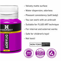 Set di colori acrilici Kompozit STANDART Fluorescent 6 x 20 ml