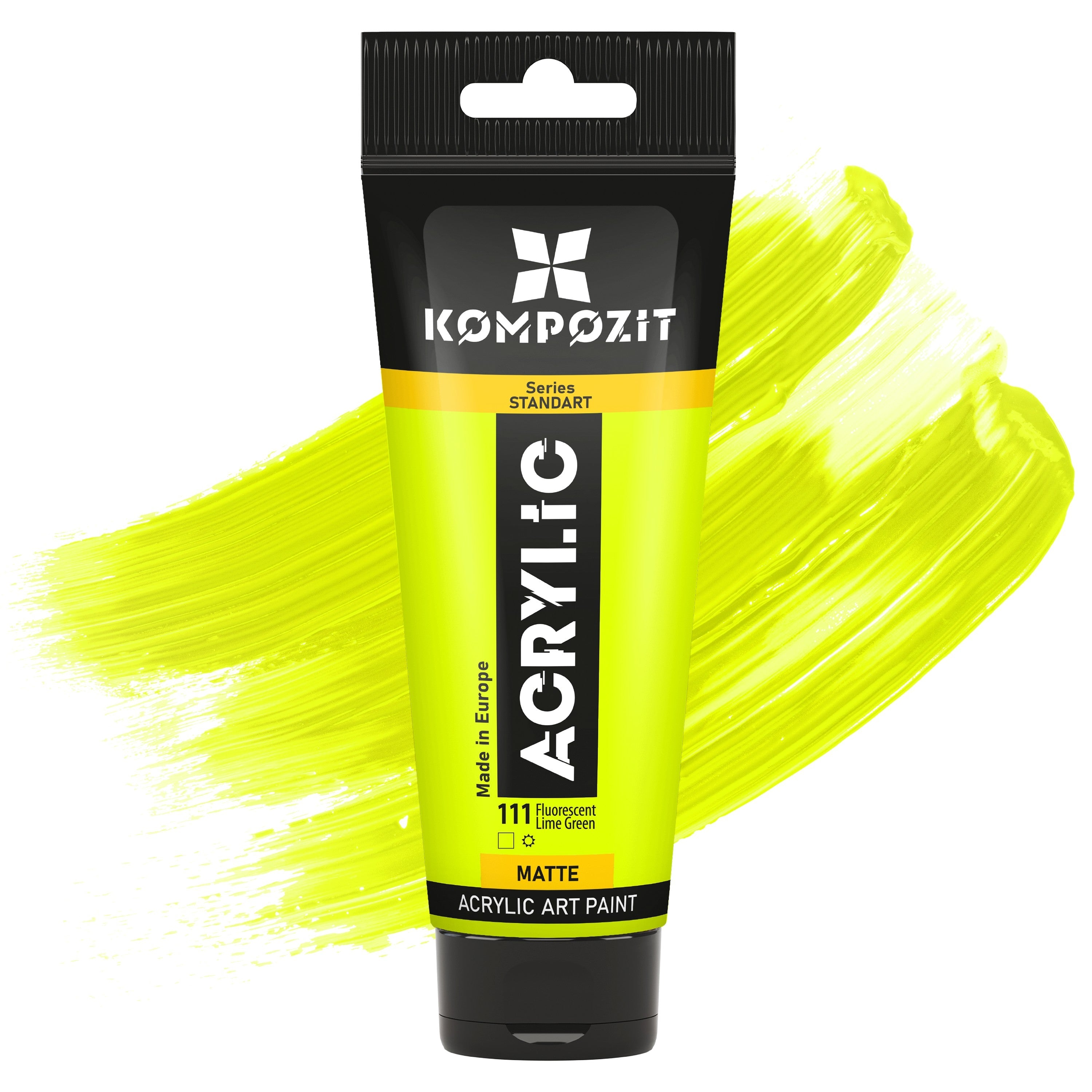 Colore acrilico Kompozit STANDART Fluorescent 75 ml – 111 Verde Lime Fluorescente