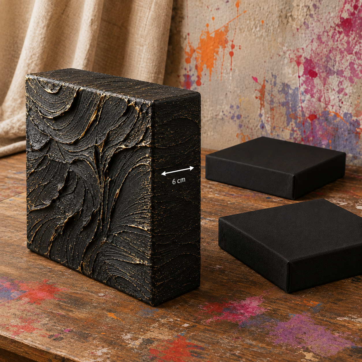 3D+ Tela per pittura nera con telaio PROFI