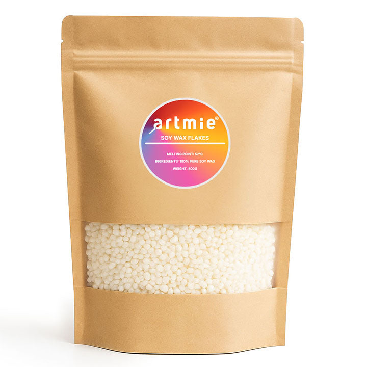 ARTMIE Cera di soia non profumata per candele 400 g