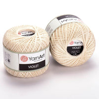 Filato di cotone YarnArt Violet 50 g – 6282 crema