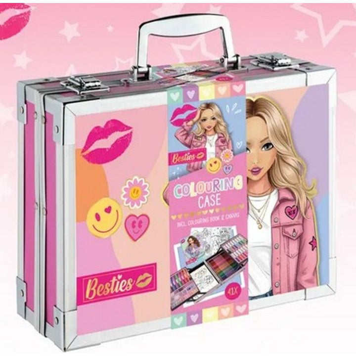 BESTIES Valigetta da colorare in metallo - Set artistico completo con tela