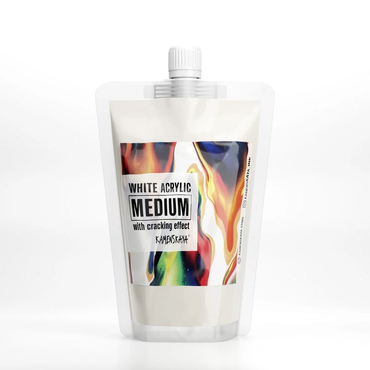 Medium acrilico bianco KAMENSKAYA con effetto cracking | volumi diversi - 500 ml